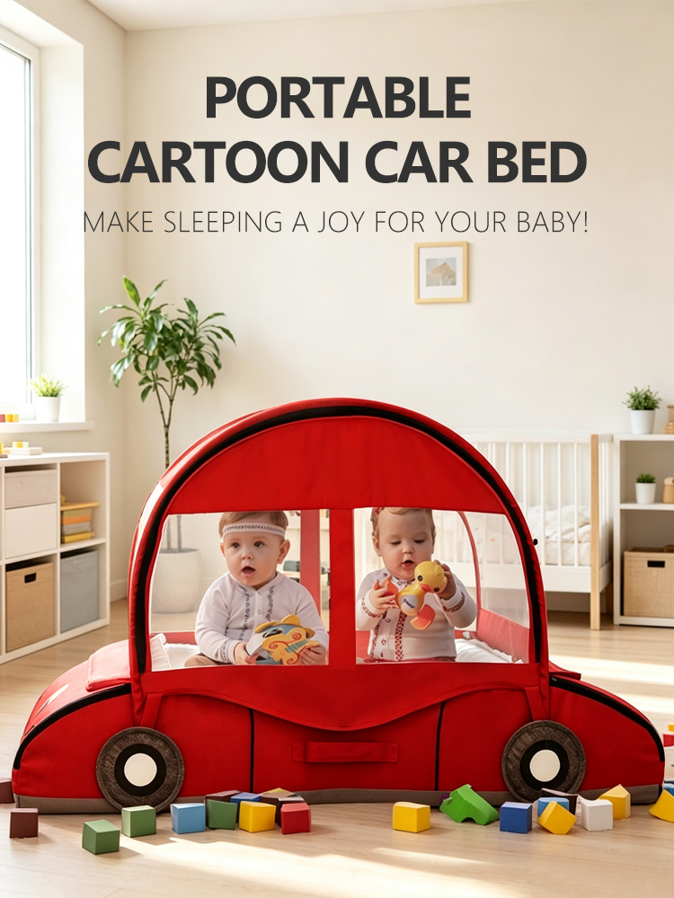 Baby bed, portable camping bed, cartoon bed, inner bed, sleeping pad, children's travel bed, removable and washable car bed