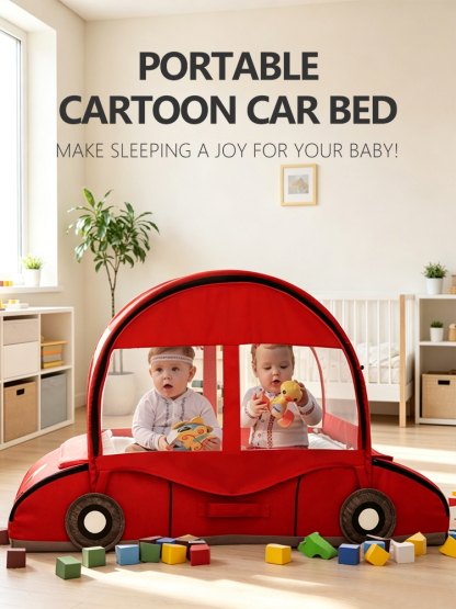 Baby bed, portable camping bed, cartoon bed, inner bed, sleeping pad, children's travel bed, removable and washable car bed
