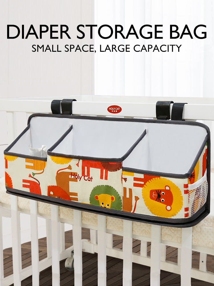 Baby bed storage hanging bag, diaper and wet wipes storage bag, fence hanging bag, storage bag, baby bedside hanging basket