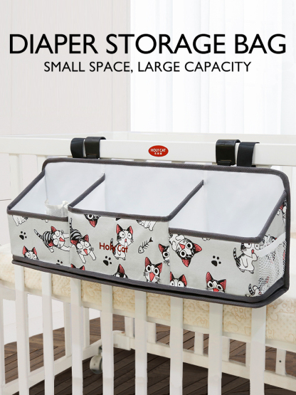 Baby bed storage hanging bag, diaper and wet wipes storage bag, bed rail hanging bag, hanging basket, bedside storage bag, baby autumn