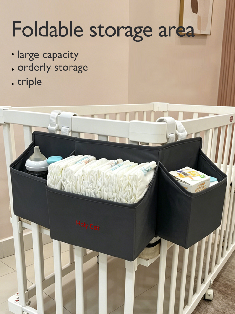 Baby bedside hanging bag, multi-functional storage bag, diaper bag, bedside diaper and diaper storage bag, washable