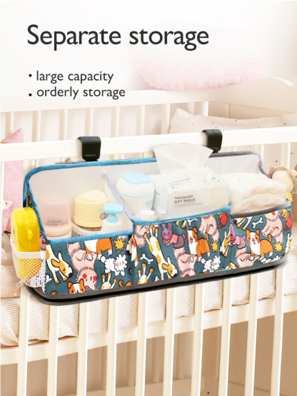 Baby bed storage hanging bag, diaper and wet wipes storage bag, fence hanging bag, storage bag, baby bedside hanging basket