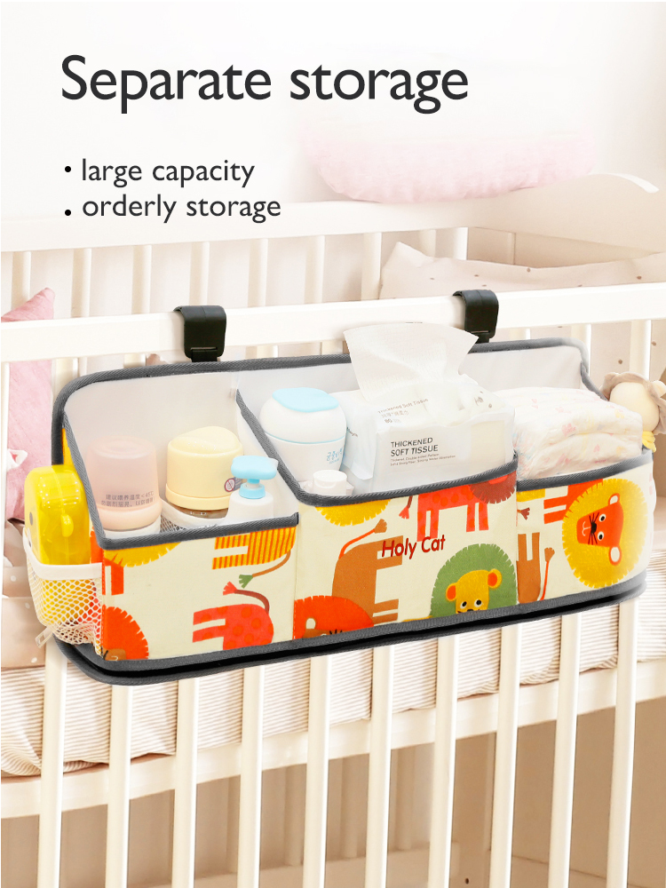 Baby bed storage hanging bag, diaper and wet wipes storage bag, fence hanging bag, storage bag, baby bedside hanging basket