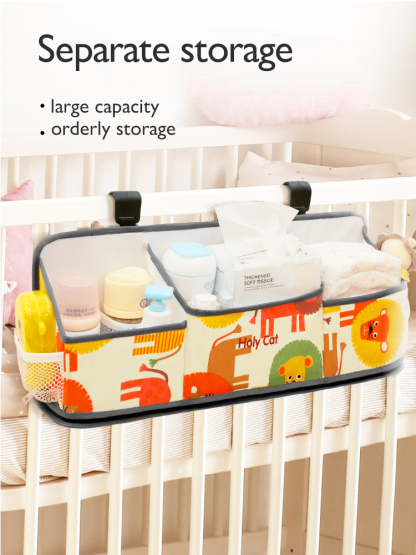 Baby bed storage hanging bag, diaper and wet wipes storage bag, fence hanging bag, storage bag, baby bedside hanging basket