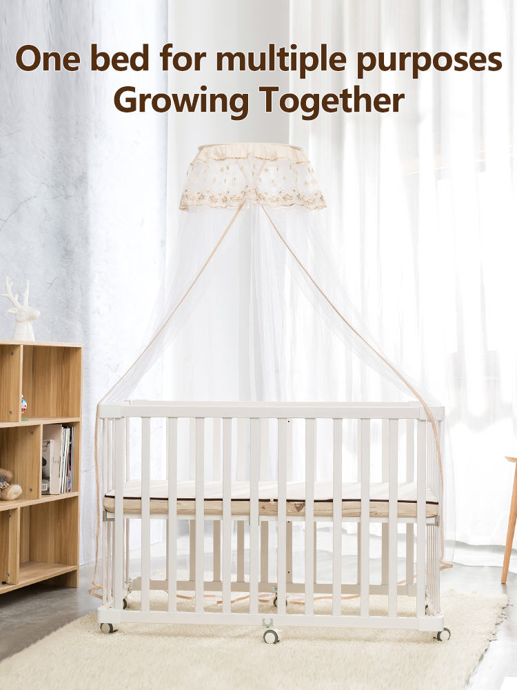 Portable alloy baby bed, widened and thickened, suitable for newborns and children, can be assembled into a small bed