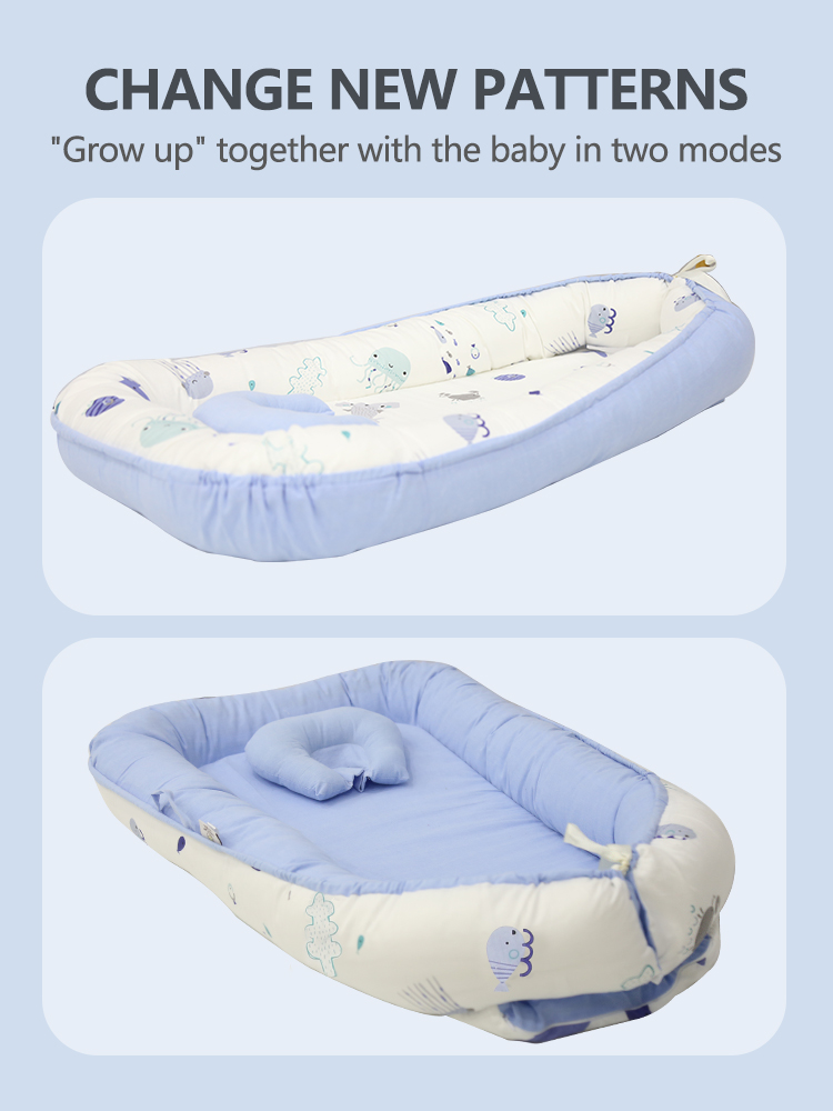 Portable baby washable bed, bionic bed, multi-functional newborn bed, foldable for outdoor use