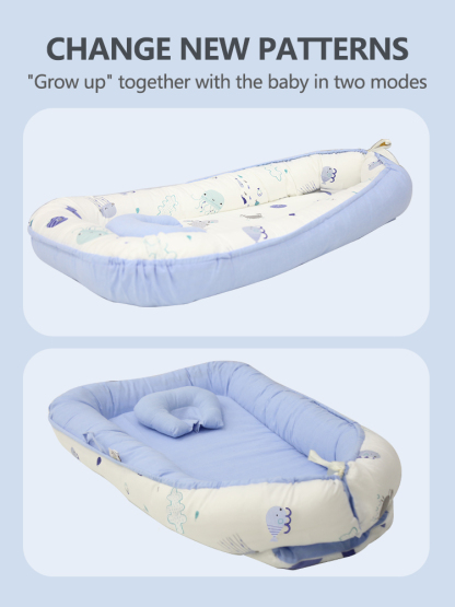 Portable baby washable bed, bionic bed, multi-functional newborn bed, foldable for outdoor use