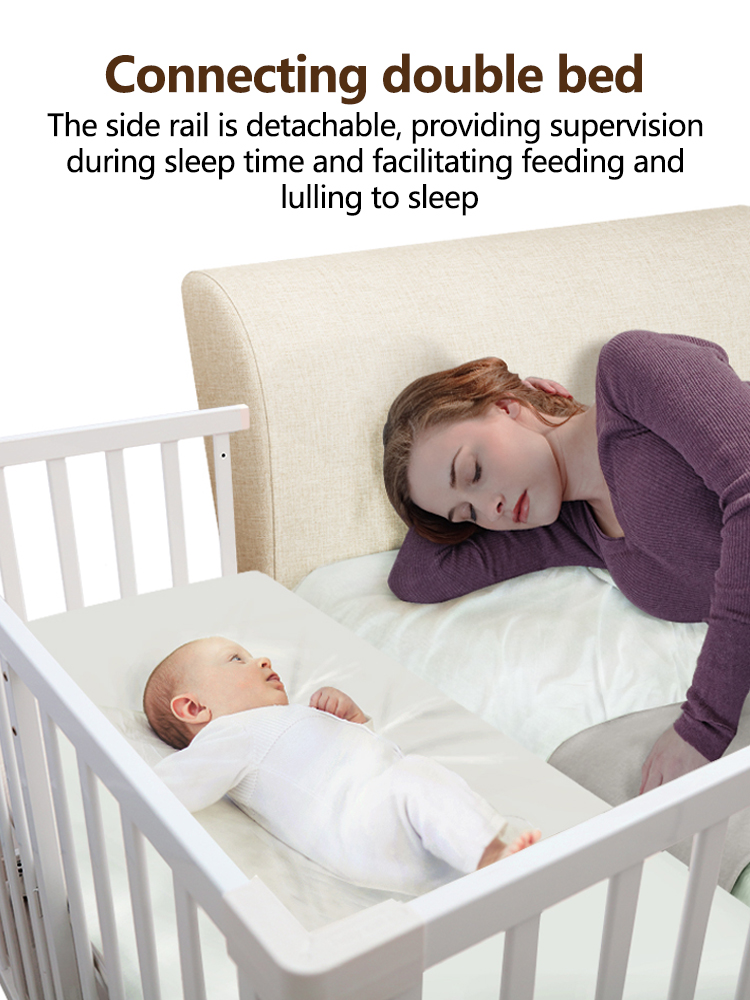 Portable alloy baby bed, widened and thickened, suitable for newborns and children, can be assembled into a small bed