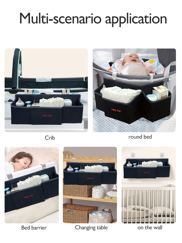Baby bedside hanging bag, multi-functional storage bag, diaper bag, bedside diaper and diaper storage bag, washable