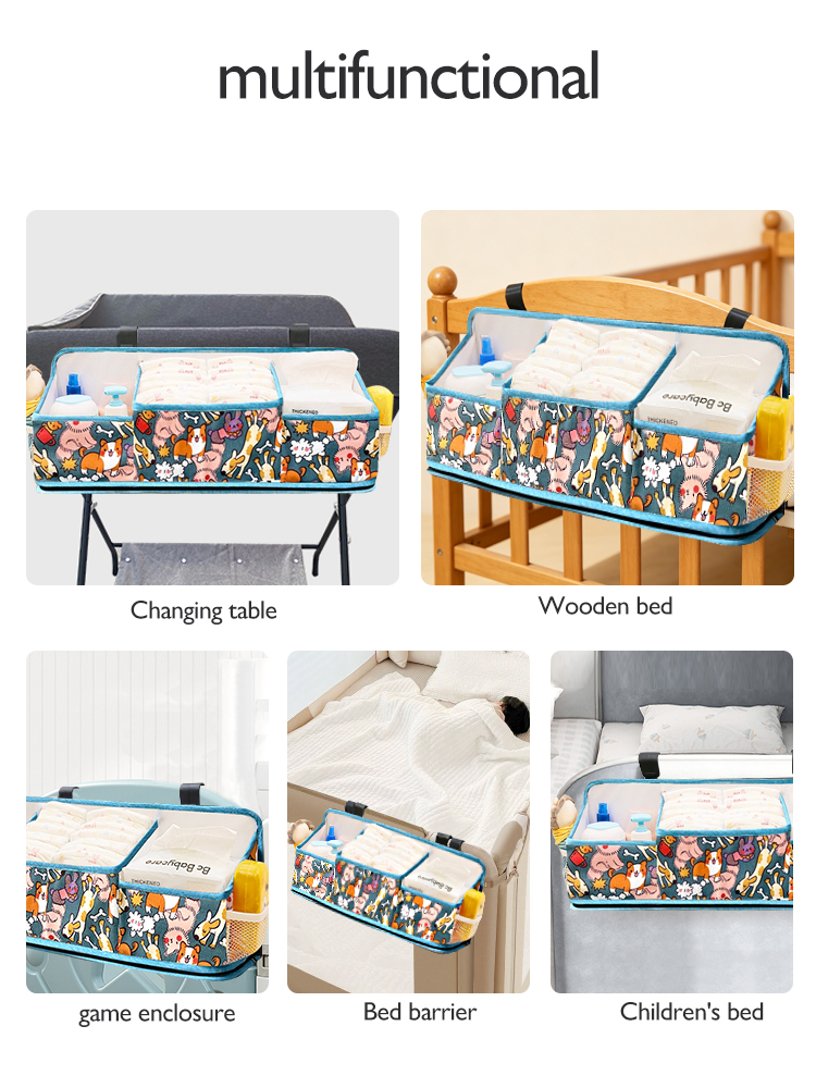 Baby bed storage hanging bag, diaper and wet wipes storage bag, fence hanging bag, storage bag, baby bedside hanging basket