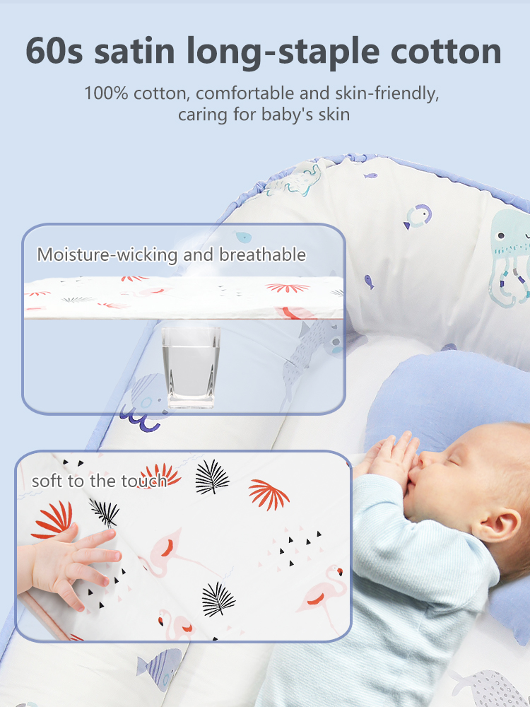 Portable baby washable bed, bionic bed, multi-functional newborn bed, foldable for outdoor use