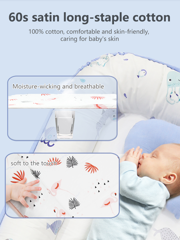 Portable baby washable bed, bionic bed, multi-functional newborn bed, foldable for outdoor use