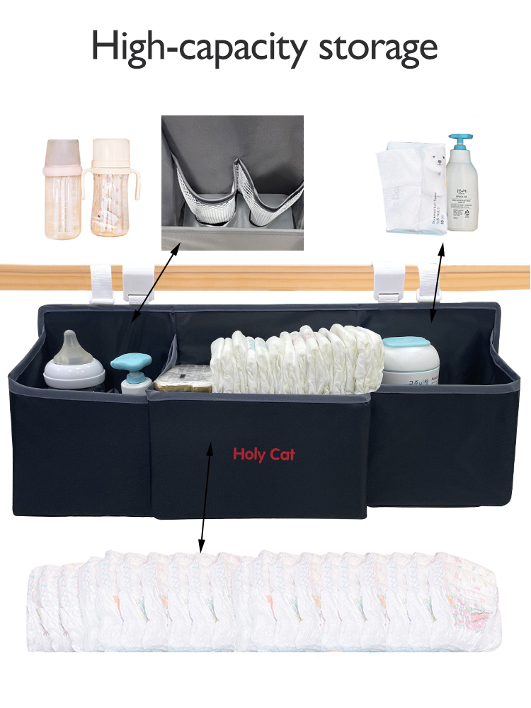 Baby bedside hanging bag, multi-functional storage bag, diaper bag, bedside diaper and diaper storage bag, washable
