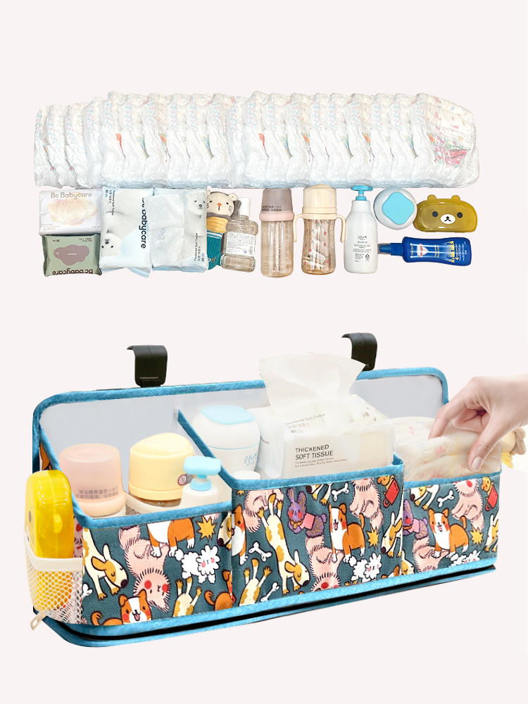 Baby bed storage hanging bag, diaper and wet wipes storage bag, fence hanging bag, storage bag, baby bedside hanging basket