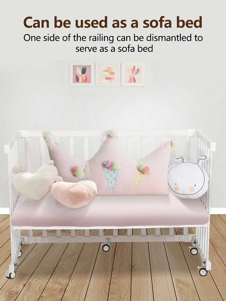 Portable alloy baby bed, widened and thickened, suitable for newborns and children, can be assembled into a small bed