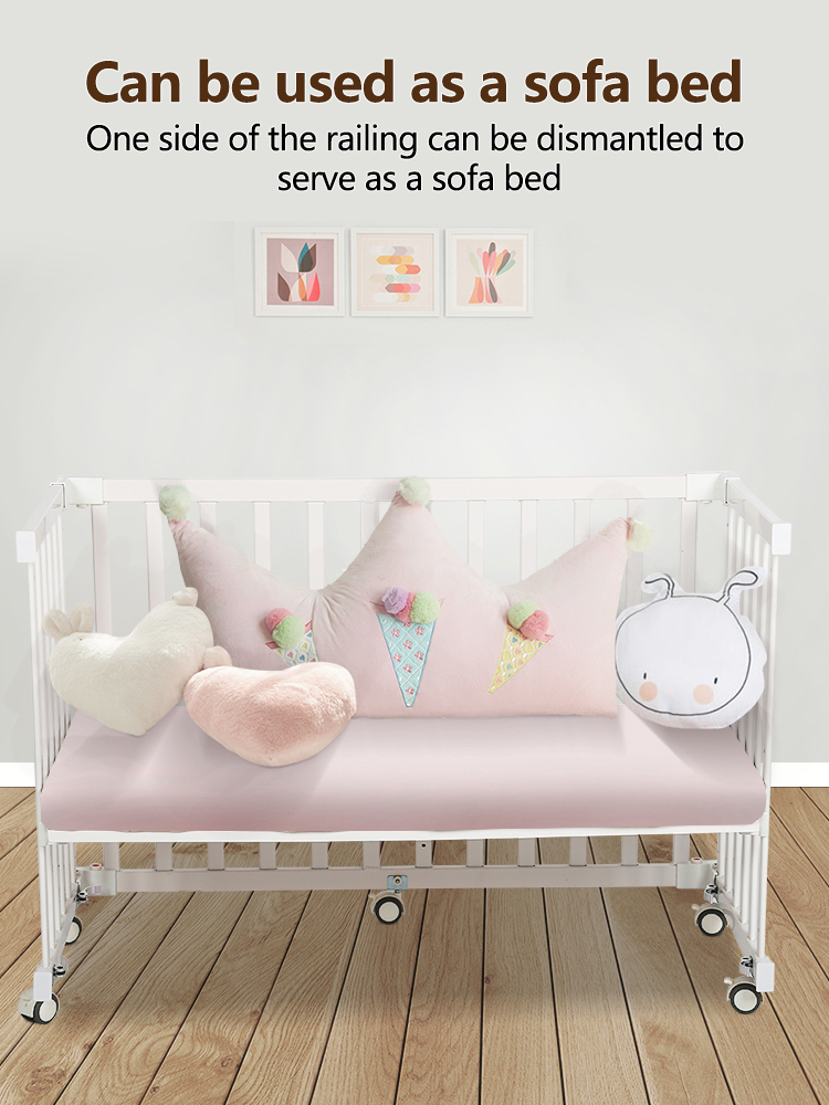 Portable alloy baby bed, widened and thickened, suitable for newborns and children, can be assembled into a small bed