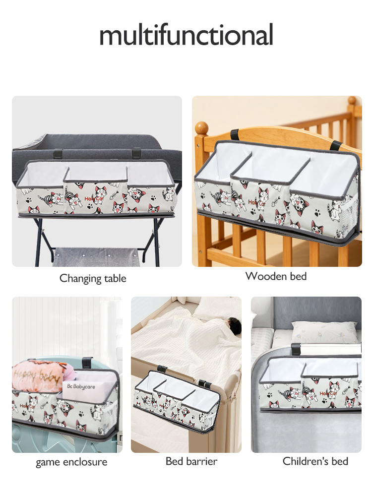 Baby bed storage hanging bag, diaper and wet wipes storage bag, bed rail hanging bag, hanging basket, bedside storage bag, baby autumn
