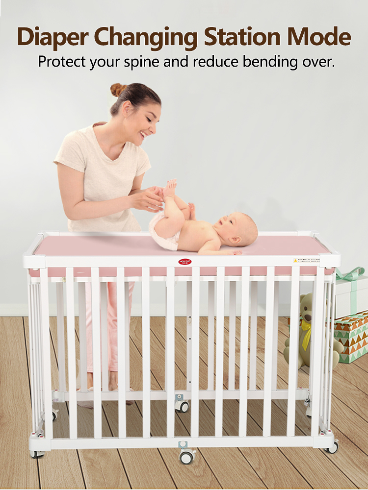 Portable alloy baby bed, widened and thickened, suitable for newborns and children, can be assembled into a small bed