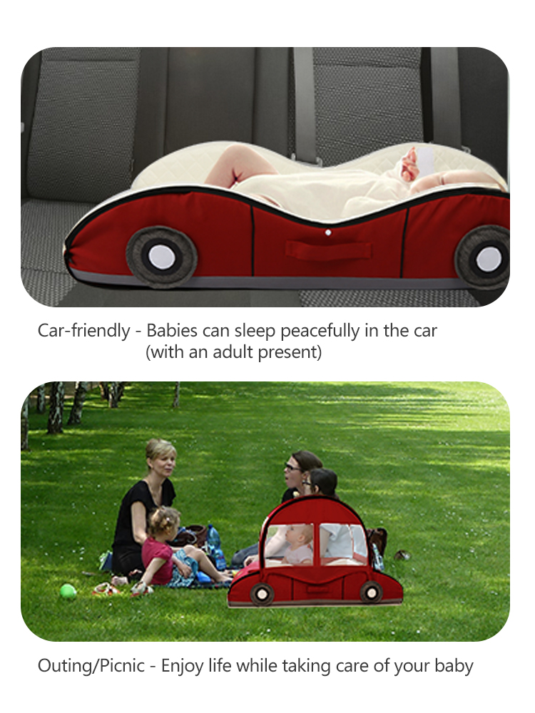 Baby bed, portable camping bed, cartoon bed, inner bed, sleeping pad, children's travel bed, removable and washable car bed