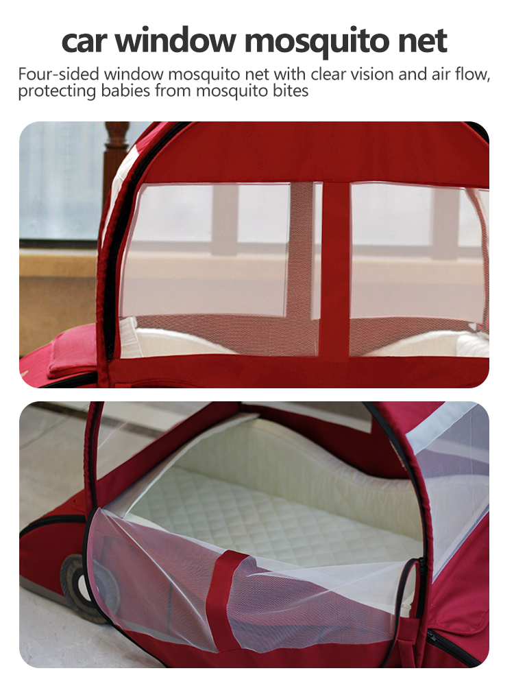 Baby bed, portable camping bed, cartoon bed, inner bed, sleeping pad, children's travel bed, removable and washable car bed