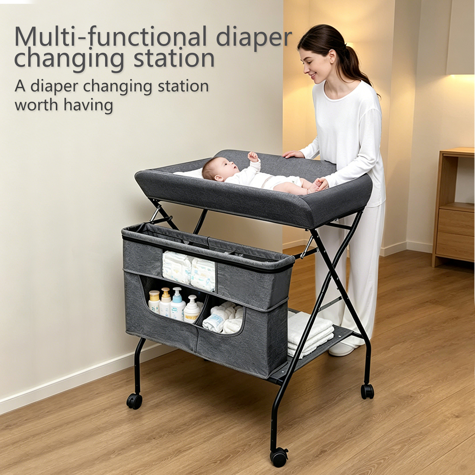Baby diaper changing table, nursing table, touching table, newborn baby bathing table, diaper changing