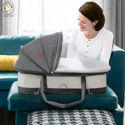Baby car carrier, portable and foldable, safe sleeping basket for newborns in summer