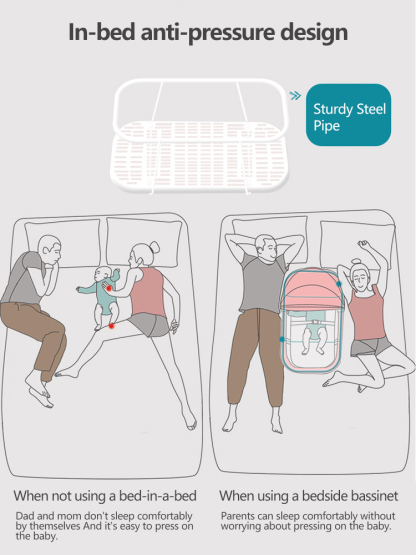 Baby car carrier, portable and foldable, safe sleeping basket for newborns in summer