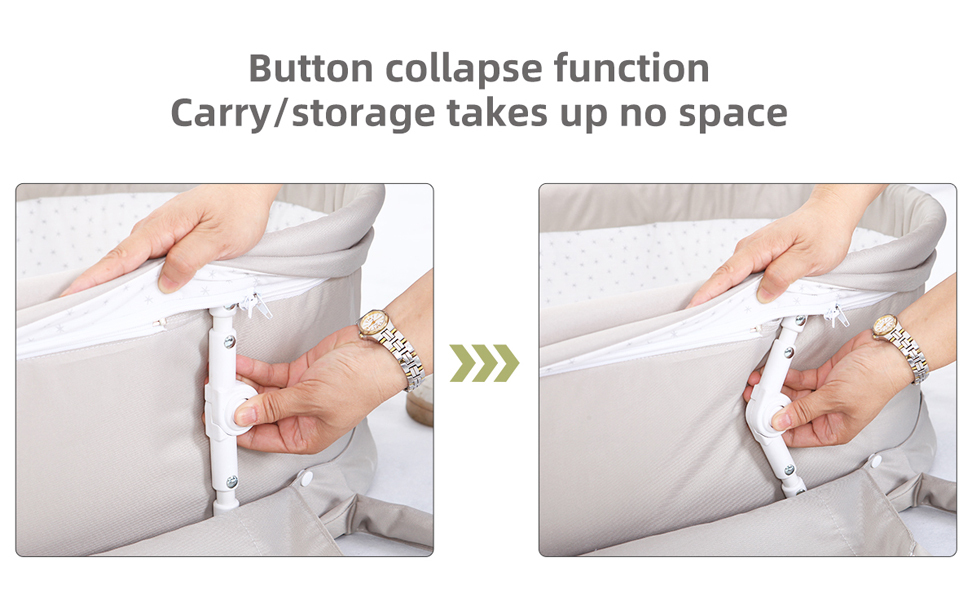 Travel Bassinet Portable Bassinet with 2 in 1 Canopy for Newborn