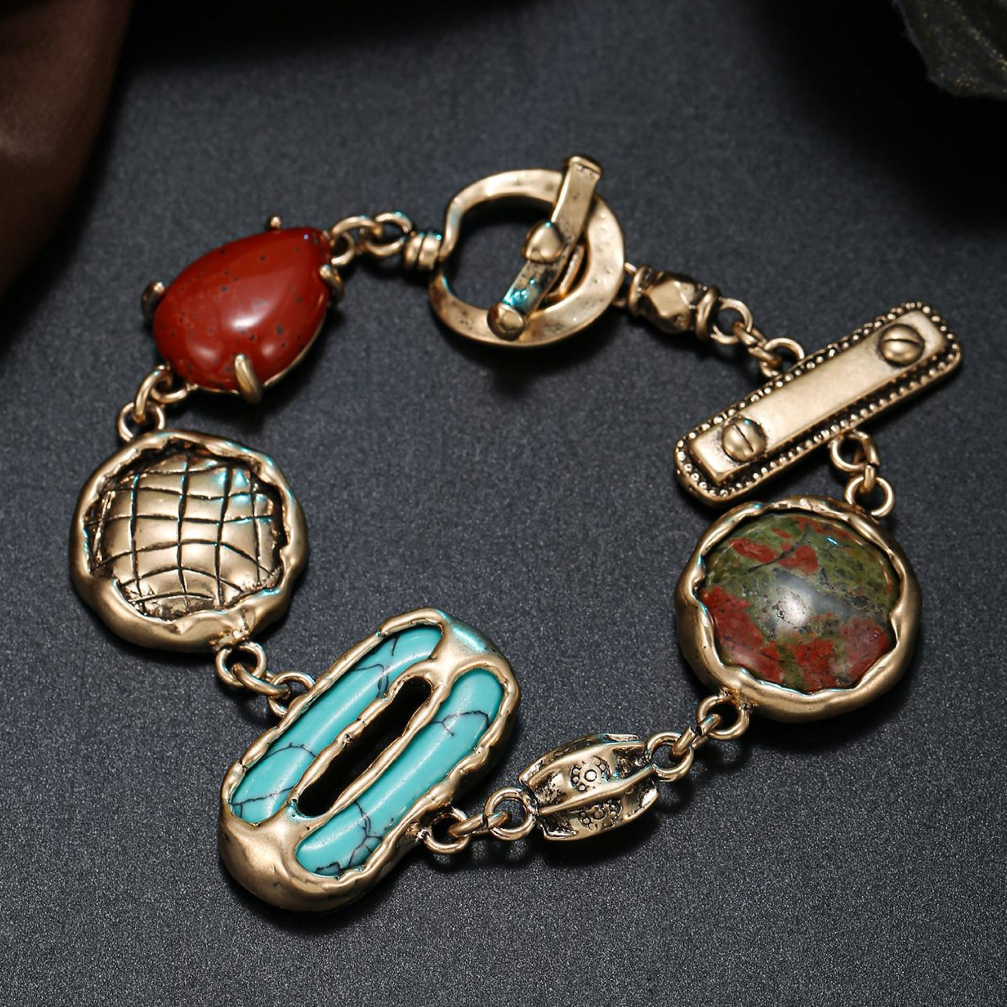 GeoGild Vintage Gem Cuff 