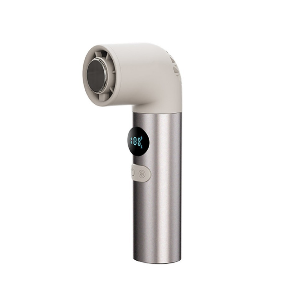 New cross-border outdoor superconducting refrigeration curved tube handheld fan, portable USB digital display ultra-high-speed fan
