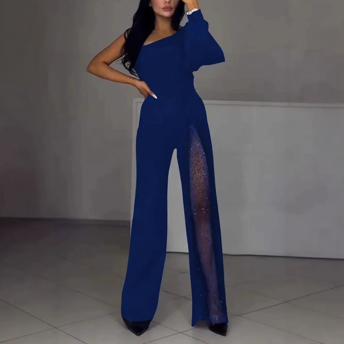 Sexy high-slit women's jumpsuit