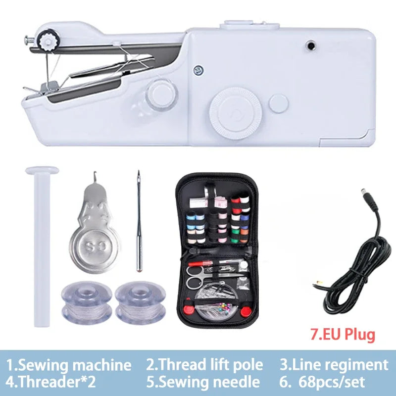 Portable handheld electric sewing machine