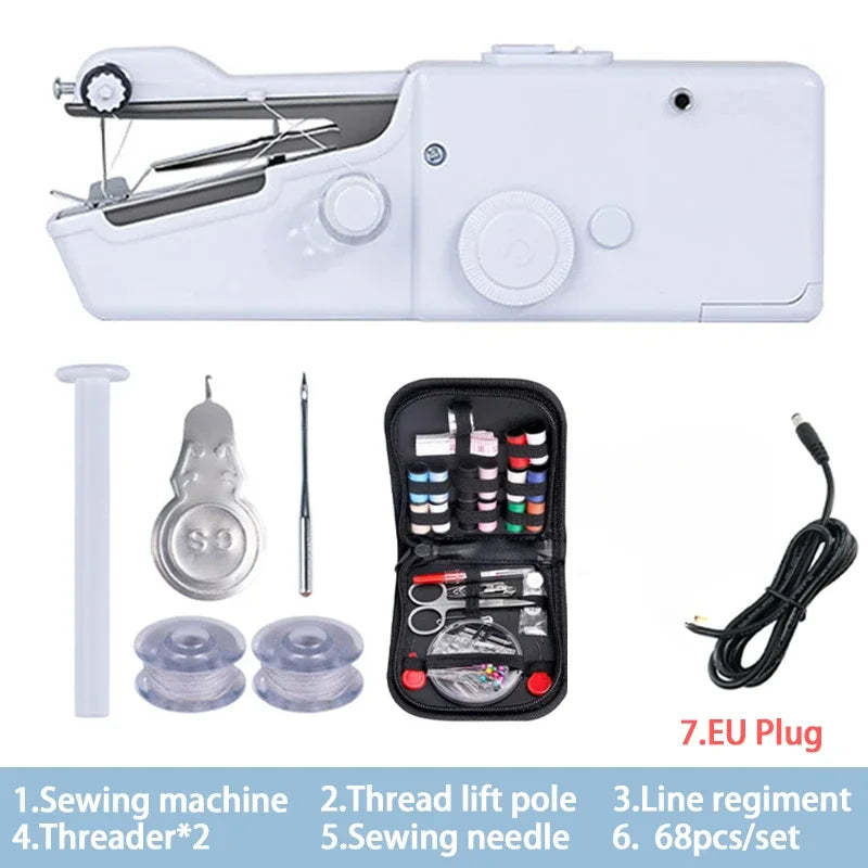 Portable handheld electric sewing machine