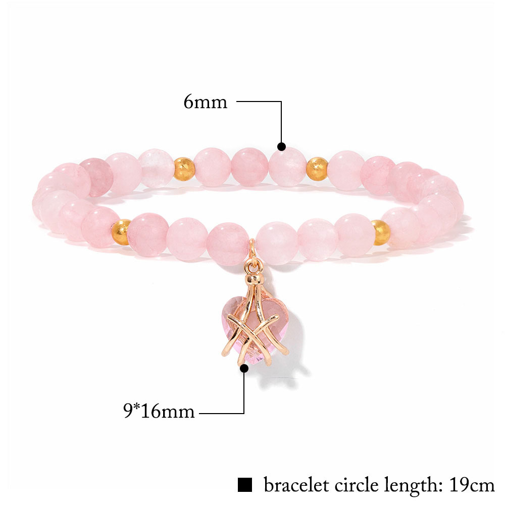 Heart-shaped agate bracelet