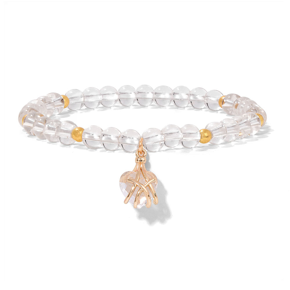 Heart-shaped agate bracelet