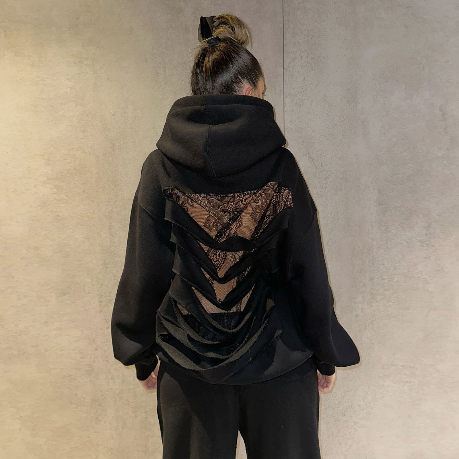 Hollow Out Sexy Hooded Sweatshirt