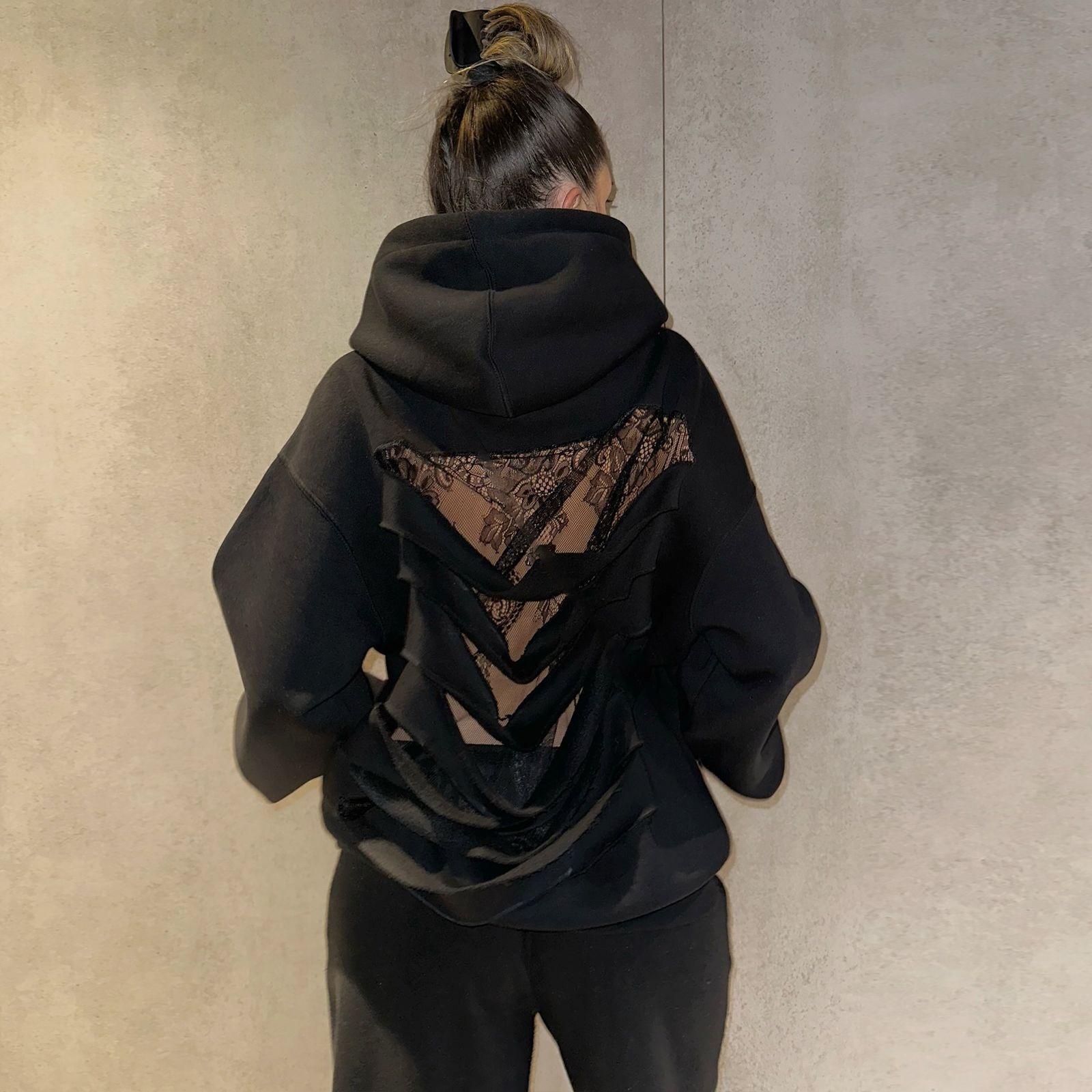 Hollow Out Sexy Hooded Sweatshirt