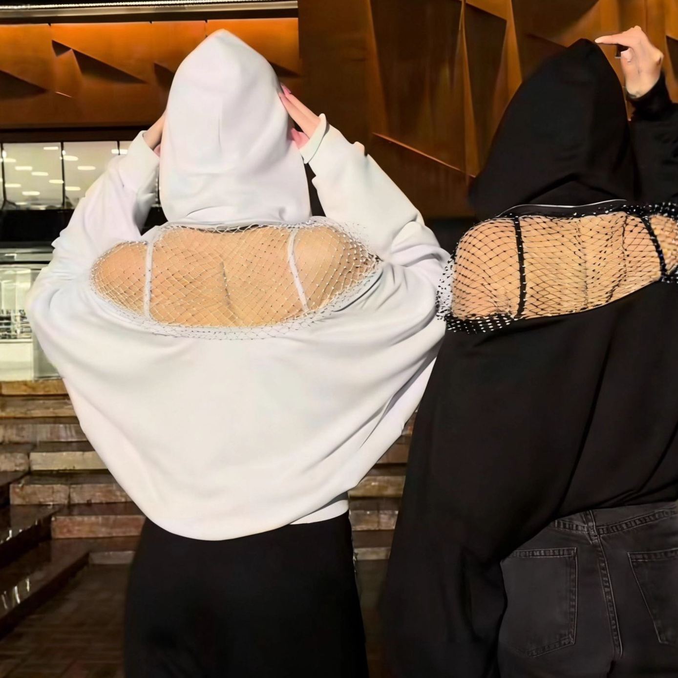 Spring Women's Unique Style: Hooded, Cutout, Zip-Up Sweatshirt