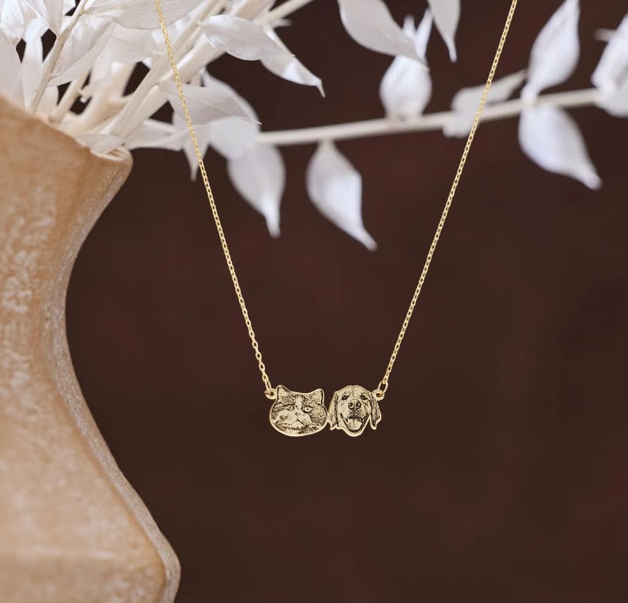 Customized 925 sterling silver pendant with pet head