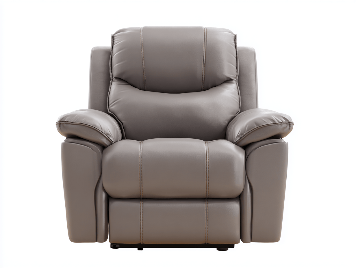 Fauteuil inclinable en cuir gris - assise rembourrée - dossier ergonomique-Homelyosa