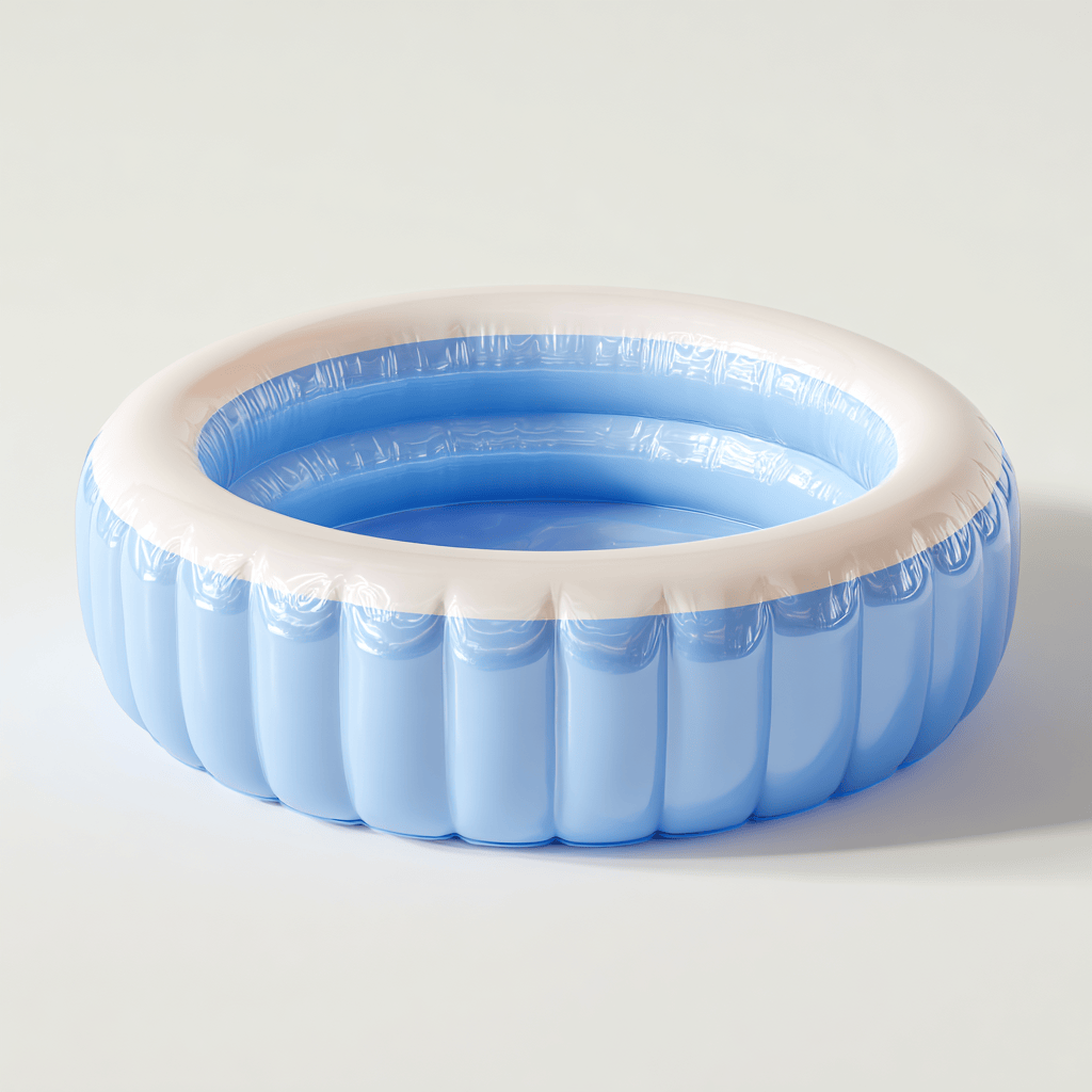 Piscine gonflable ronde en PVC bleu et blanc - usage extérieur - structure à boudins-Homelyosa