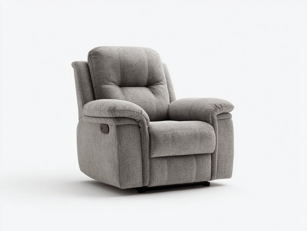 Fauteuil inclinable en tissu gris clair - assise rembourrée - commande manuelle latérale - design contemporain-Homelyosa