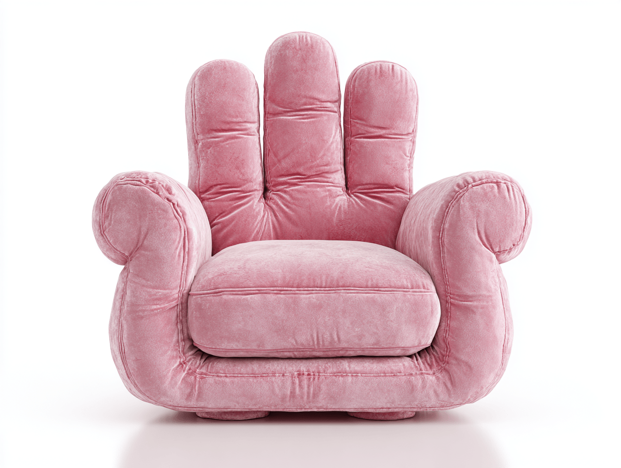 Fauteuil en velours rose 90x88 cm - design main ouverte - assise large et confortable-Homelyosa