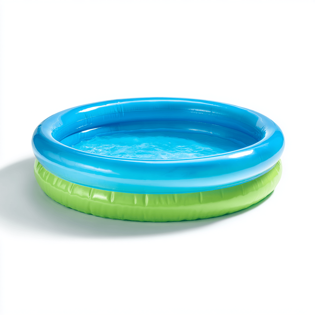 Piscine gonflable ronde - PVC - bleu/vert - usage extérieur-Homelyosa