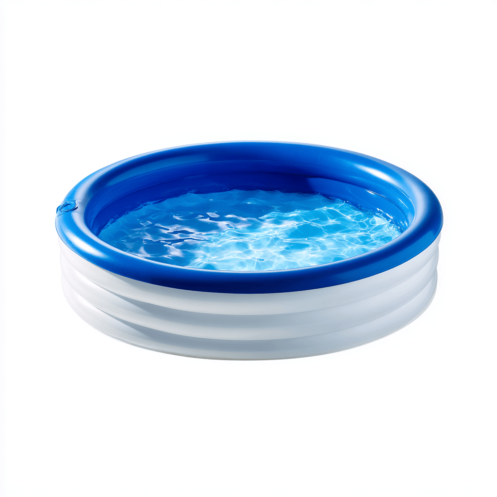 Piscine gonflable ronde - PVC - bleu/blanc - usage extérieur-Homelyosa