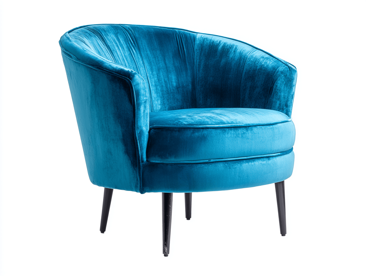 Fauteuil incurvé - velours - bleu - style moderne-Homelyosa