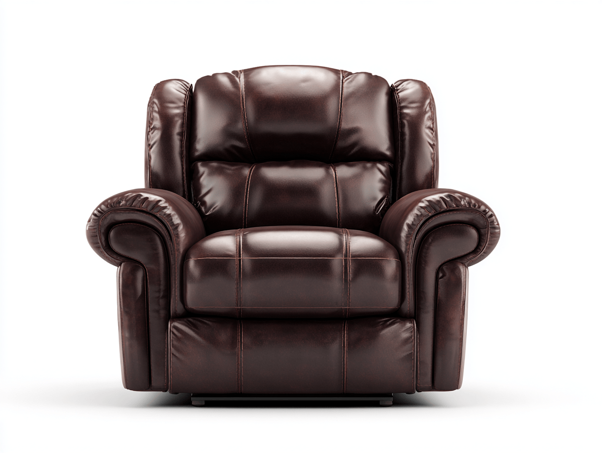 Fauteuil inclinable en cuir synthétique marron foncé 95x100 cm - avec dossier rembourré - confort ajustable-Homelyosa