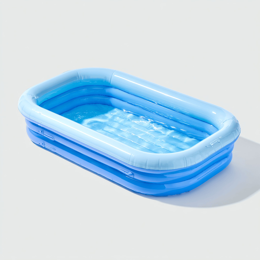 Piscine gonflable rectangulaire - PVC - bleu - usage extérieur-Homelyosa