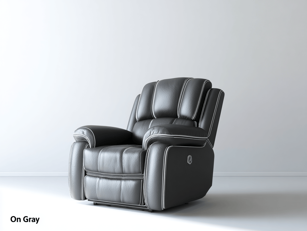 Fauteuil inclinable en cuir synthétique noir 100x95 cm - avec surpiqûres blanches - confort réglable-Homelyosa