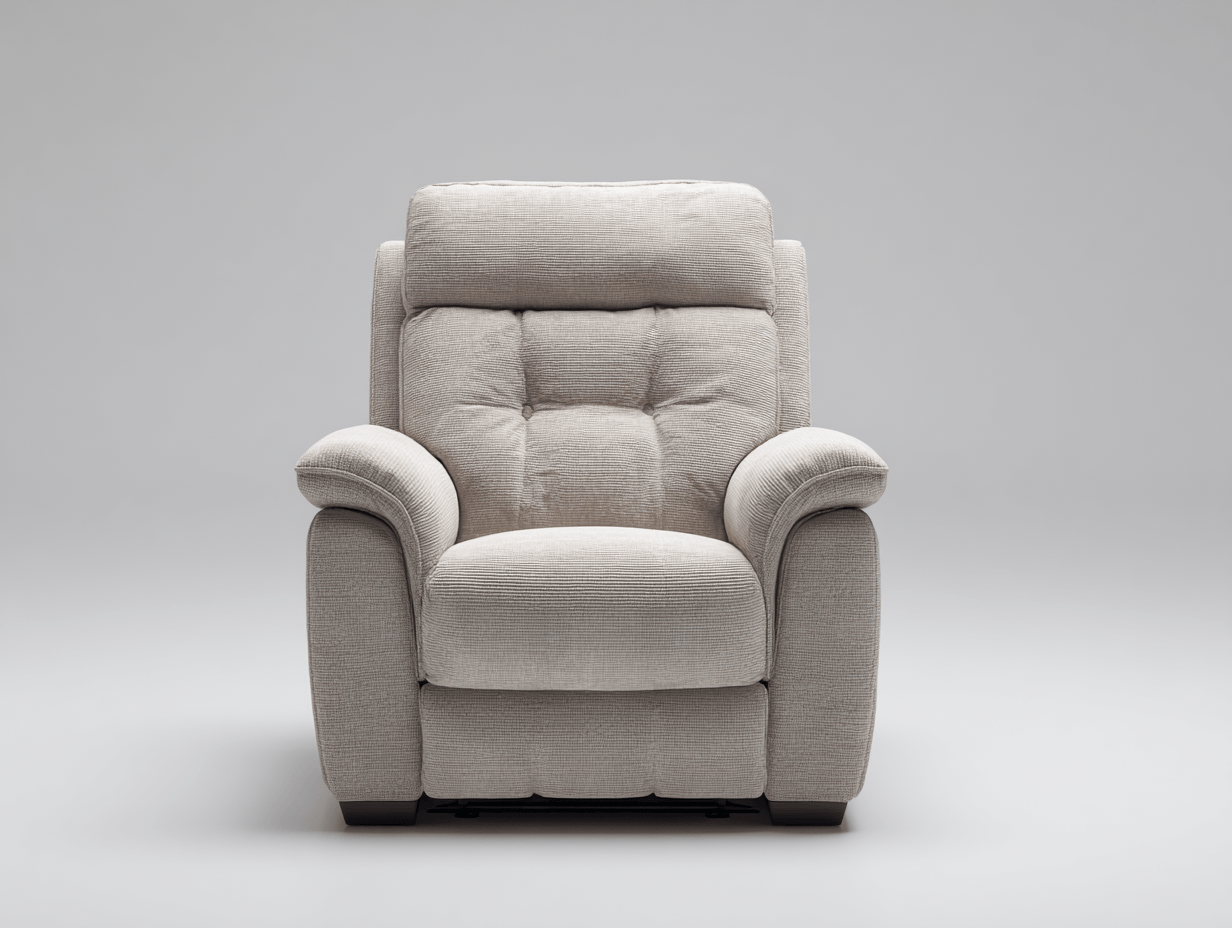 Fauteuil inclinable en tissu beige avec accoudoirs rembourrés et dossier ergonomique - confort moderne pour salon-Homelyosa